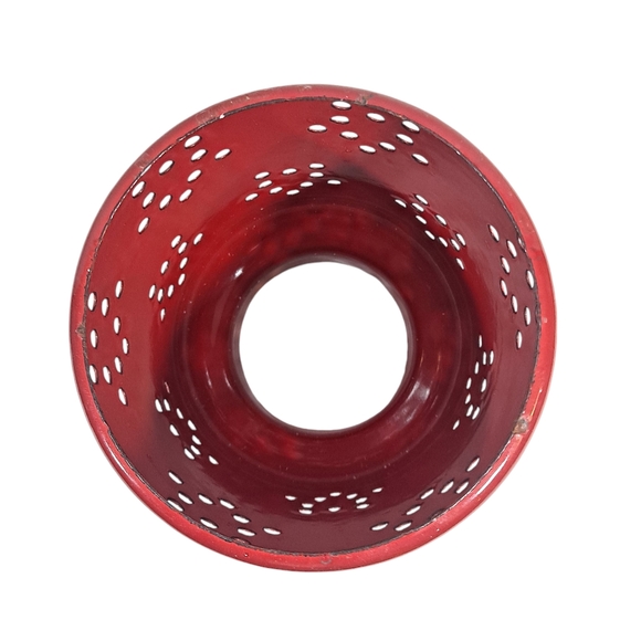 Red Speckled Metal Candle Flame Topper With Handles Camping Outdoor - Picture 7 of 12